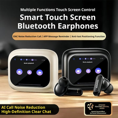 TY01 TWS bluetooth 6.0 Earbuds AI Wireless Translation Earphone with 2.01-inch Screen AAC Audio 48H Playback In-ear Sports Headphones