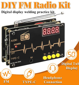 TDA5807S FM Radio Kit High Sensitivity RDA5807M Chip 87-108MHz Frequency Range Dual Power Options Compact Lightweight Portable DIY Set