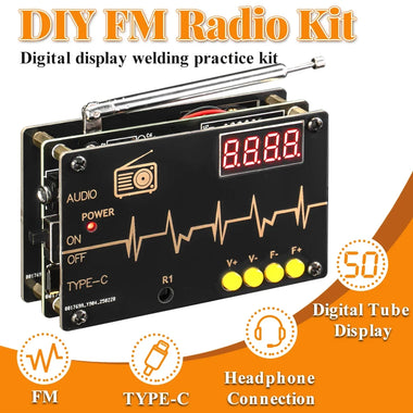 TDA5807S FM Radio Kit High Sensitivity RDA5807M Chip 87-108MHz Frequency Range Dual Power Options Compact Lightweight Portable DIY Set