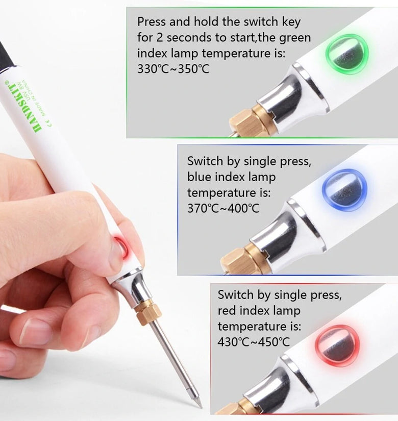 5V 8W USB Electric Soldering Solder Iron Pen Fast Heating Hand Welding Tools Kit