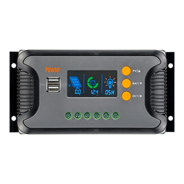 PowMr PWM Pstar 80A 60A 30A Solar Charge Controller 12V 24V 36V 48V Lead-Acid Lithium Battery Charger Max PV 100V Dual Control Mode
