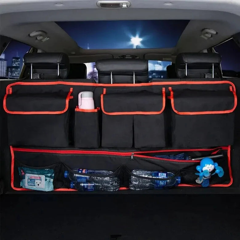 Car Trunk Organizer Oxford Cloth Backrest Storage Bag Multi-functional Net Hanging Bag Car Seat Back Hanging Storage Bag Organizer with 9 Pockets Oxford Waterproof Multi-Pocket