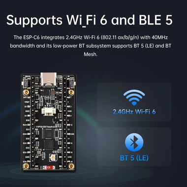 ESP32-C6 ESP-S3 Development Board with 1.9-inch LCD Display Touch Screen  2.4GHz WiFi BLE 5 BT Large Capacity Flash