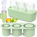 3 Pcs Silicone Ice Cube Tray for Tumbler, Hollow Cylinder Ice Mold with Lid and Bin for Freezer Ice Drink Juice Whiskey Cocktail Compatible with 40Oz Tumbler