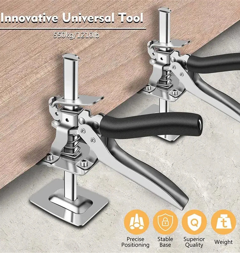 120kg Capacity Carbon Steel Tile Leveling Clips Labor-Saving Arm Jack Door Panel Drywall Lifter with Adjustable Handy Home Improvement Tool