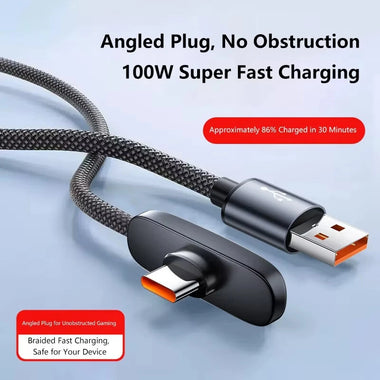 6A 100W USB-A to Type-C Cable Fast Charging Data Transmission Thickened Copper Core Line 1M/1.5M/2M Long for iPhone 17 17Pro 16 Pro Max 15 for Xiaomi 17pro for Huawei Mate XTs for OPPO
