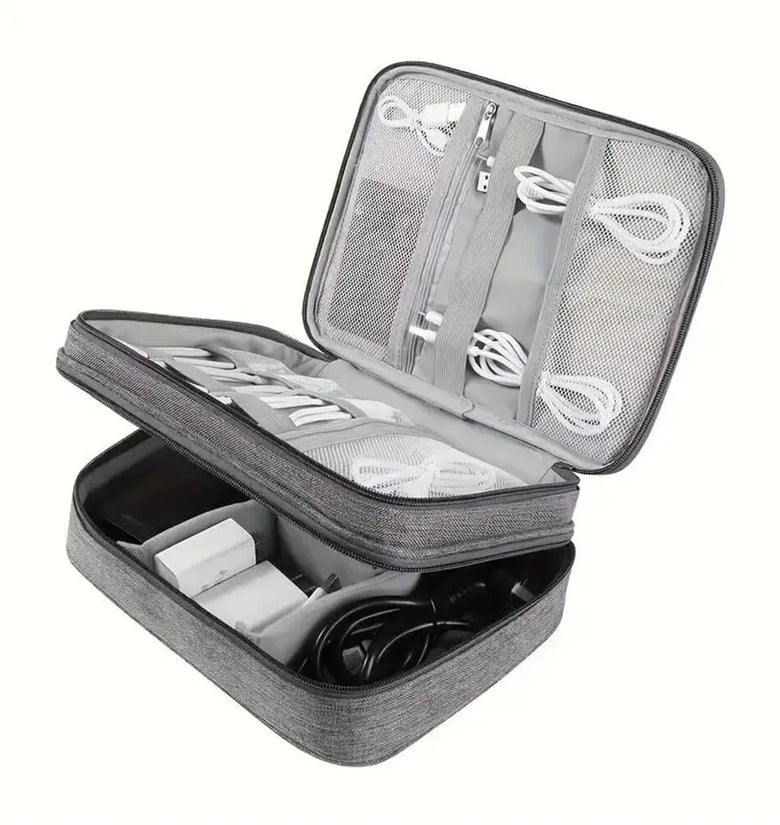 Three Layer Large Capacity Storage Bag Digital Organizer Multifunctional Earphone Charger Data Cable Digital Product Business Trip Portable Handbag