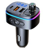 T65 bluetooth V5.0 FM Transmitter 18W PD + QC3.0 USB Car Charger 9 Colors Atmosphere Lights Siri Voice Control Hands-free Calls Digital Display Wireless Radio Adapter Music Play Car Kit