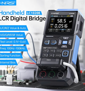 FNIRSI LC1020E Handheld LCR Bridge Tester 100Hz to 100kHz Precision Frequency Auto Calibration Dual Parameter Display USB Type-C Accurate Capacitance Resistance Inductance Measurement Tool