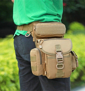 Men's Sports Tactical Waist Pack Drop Leg Bag Adjustable Strap Waterproof Oxford Fabric Crossbody Bags for Outdoor Riding Travel