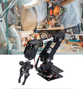 6DOF Robot Mechanical Arm Clamp Claw Kit Industrial Manipulator Metal Gear 180 Degree Rotation Aluminum Frame Educational Robotics Teaching