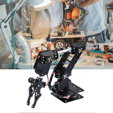6DOF Robot Mechanical Arm Clamp Claw Kit Industrial Manipulator Metal Gear 180 Degree Rotation Aluminum Frame Educational Robotics Teaching