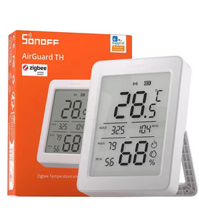 2Pcs SONOFF SNZB-02DR2 AirGuard TH 3.6'' LCD Zigbe Temperature Humidity Sensor App Monitoring Work with Apple Home Via Matter Bridge