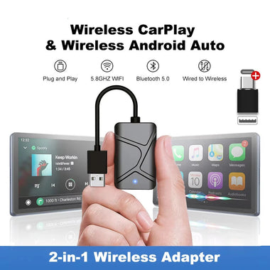 2 in1 CarPlay Wireless Adapter Mini Box CarPlay Android Auto Dongle For Benz for Audi for Mazda for Toyota for VW OEM Car Radio