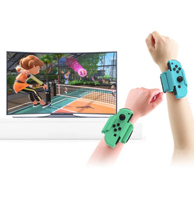 TNS-2126 1 Pair Game Sports Wrist Bands for Switch OLED Gamepad Elastic Adjustable Left and Right Handle Strap for NS Just Dance Game