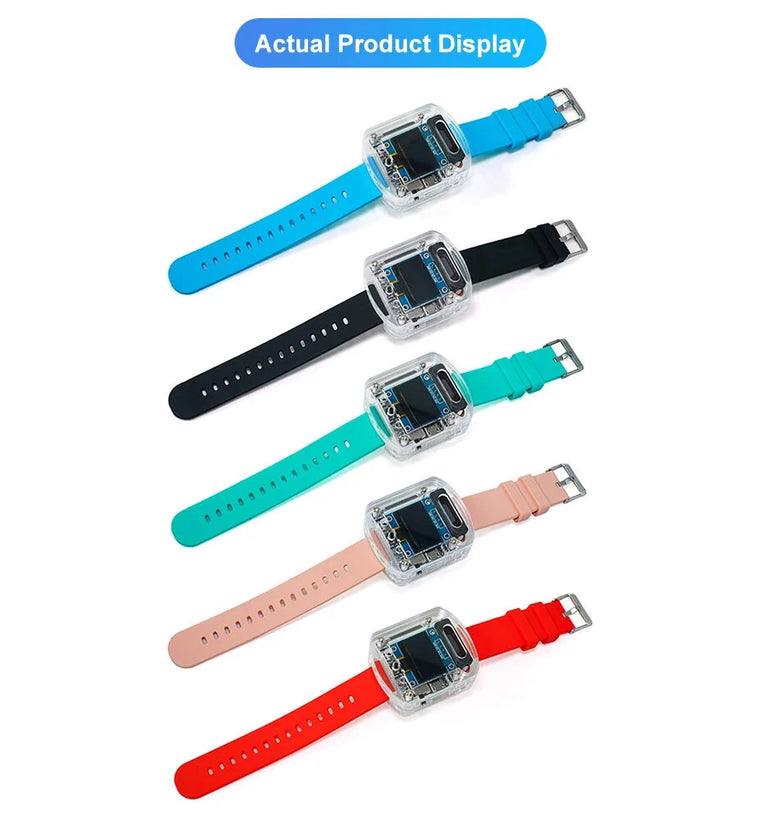 ESP32-S3 AI Smart Watch DIY Kit 0.96 Inch OLED Screen WiFi Rechargeable Voice Assistant for AI Dialogue Self Assembly