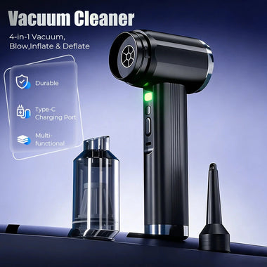 Mini Turbo Fan Handheld Wireless Car Vacuum Cleaner Four-in-one Inflation Vacuuming Blowing Deflation High Power Portable Air Gun