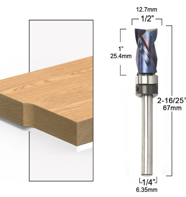 Blue Nano Coated High-End Milling Cutter Hard Alloy Extended Shaft Versatile Woodworking Tool Superior Precision Sturdy Design