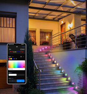 LIXINCORDA 49ft 33LED/ 32.8ft 20LED Smart RGB LED String Lights Outdoor IP65 Waterproof APP/Remote Control Music Sync Patio & Garden Lights