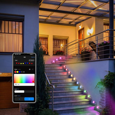 LIXINCORDA 49ft 33LED/ 32.8ft 20LED Smart RGB LED String Lights Outdoor IP65 Waterproof APP/Remote Control Music Sync Patio & Garden Lights