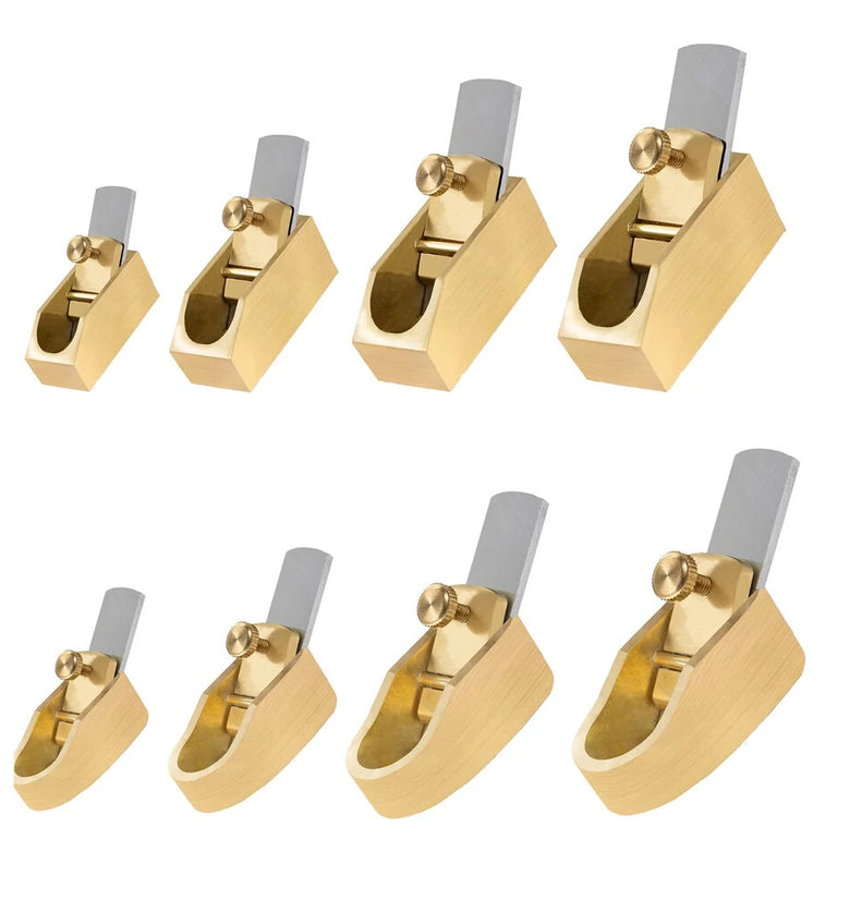 Woodworking Brass Violin Plane Convex Flat Bottom High Speed Steel Blades Four Sizes Precision Tool Musical Instrument Crafting