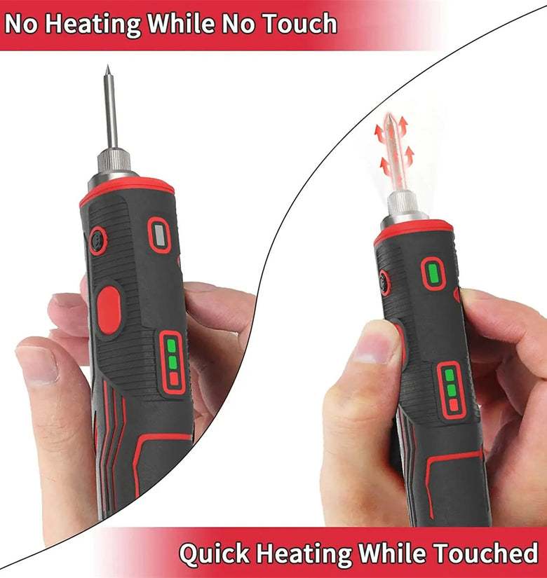 Cordless Soldering Iron LD006A 1800mAh Rechargeable Tool Adjustable Temperature 200-480C Portable USB Quick Heat-Up Soldering Kit for Welding and Repairs