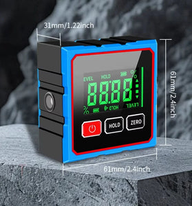 CZDANG Electronic Digital Angle Dipmeter Four Sided Magnetic Inclinometer 0.2 Accuracy Cross Laser Level Type-C Charging Woodworking Gradient Measuring Tool