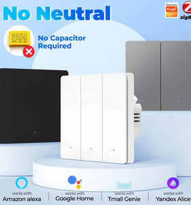 Tuya Zigbe Smart Light Switch Wall Button Switch No Neutral Wire No Capacitor Needed Smart Life APP Voice Remote Control with Alexa Google Home
