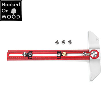 HONGDUI 400mm Hooked On Wood MT-2465 PRO Scriber Marking T Square Ruler Aluminum Alloy Hole Positioning Marking Gauge