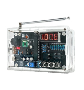 FM Radio DIY Kit Multipurpose FM Radio Tuner LED Display Remote Control 5V DC 3V Battery One-Touch Auto-Search Signal Strength Indicator