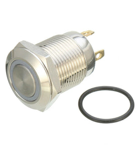 DC 12V 12mm 4 Pin Momentary Switch Led Light Metal Push Button Waterproof Switch
