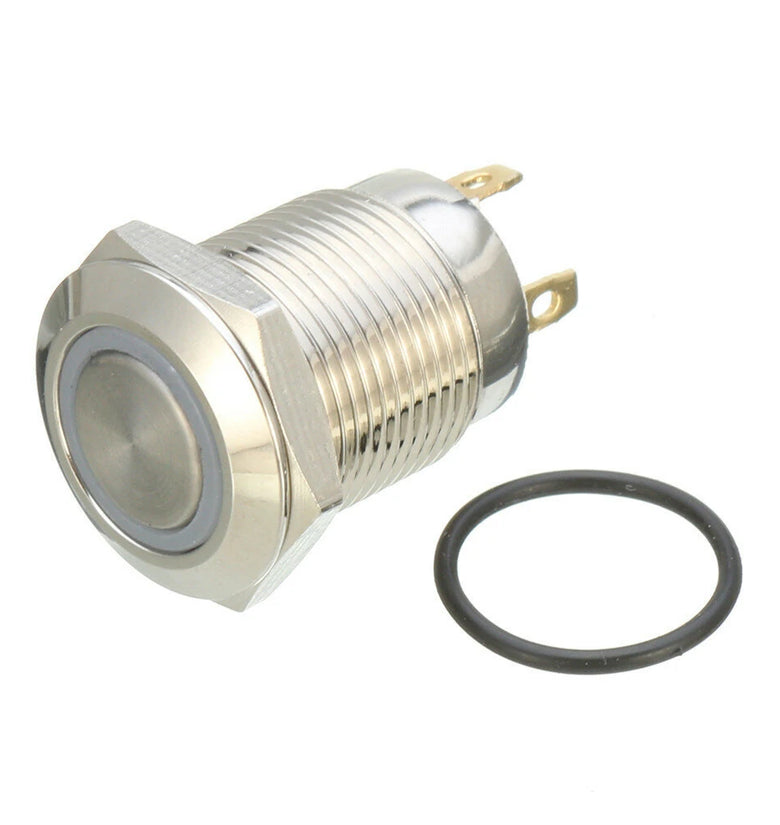 DC 12V 12mm 4 Pin Momentary Switch Led Light Metal Push Button Waterproof Switch