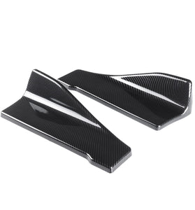 2pcs 35cm Carbon Fiber Universal Car Side Skirt Rear Bumper Lip Splitter Winglet Aprons Mudguards