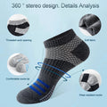 5 Pairs Low Cut Men Socks Breathable Sports Socks Cotton Blend Mens Ankle Socks Anti Odor & Sweat Absorption Short Socks, For Spring Summer Autumn