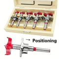 5PCS 15-35mm Woodworking Hole Opener Set Hard Alloy Flat Wing Drill Adjustable Hinge Hole Expander with Wooden Box