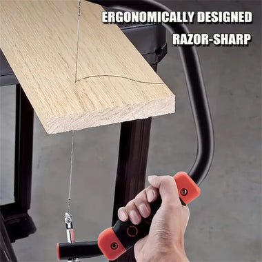 12inch Coping Saw Hand Saw Wire Saw 360-Degree Multi-Directional Cutting with 10 Saw Blades for Wood Plastic Rubber Soft Metal