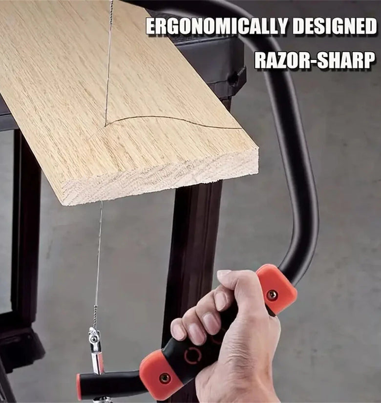 12inch Coping Saw Hand Saw Wire Saw 360-Degree Multi-Directional Cutting with 10 Saw Blades for Wood Plastic Rubber Soft Metal