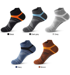 5 Pairs Men's High Quality Breathable Ankle Socks Summer Outdoor Casual Athletic Short Sports Socks for Running Size 38-45 Comfortable