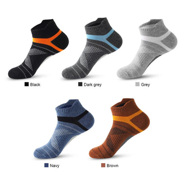5 Pairs Men's High Quality Breathable Ankle Socks Summer Outdoor Casual Athletic Short Sports Socks for Running Size 38-45 Comfortable
