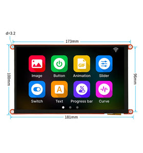 GUITION 7-inch IPS Screen Capacitive Touch or without Touch Display D121BBV 400MHz Support GUITION Upper Layer Software Secondary Development