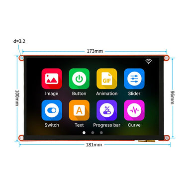 GUITION 7-inch IPS Screen Capacitive Touch or without Touch Display D121BBV 400MHz Support GUITION Upper Layer Software Secondary Development