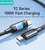 USAMS SJ750 100W Type-C to Type-C Cable PD Fast Charging Data Transmission Tinned Copper Core Line 1.2M Long for iPhone 16 16 Pro 15 15 Plus for Huawei Mate XT for Xiaomi 15pro