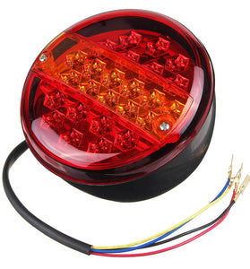 12V/24V 20LED Hamburger Rear Tail Stop Indicator Lights Round For Trailer Truck Caravan Van ATV Bus