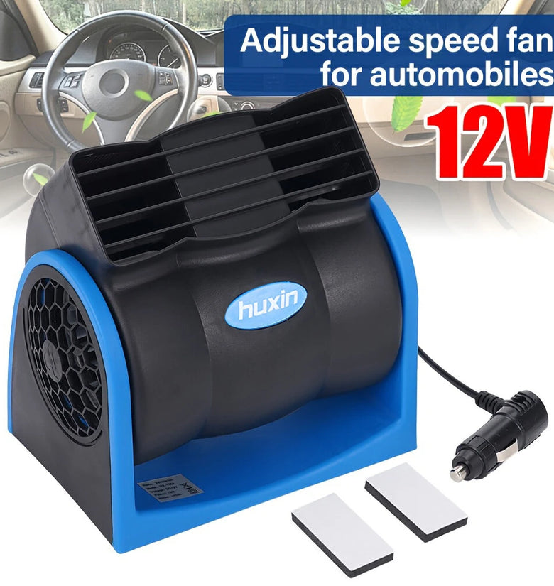 12V Universal Car Bladeless Air Conditioning Fan Car Silent Electric Fan Adjustable Speed Turbo Cooling Cooler Fan