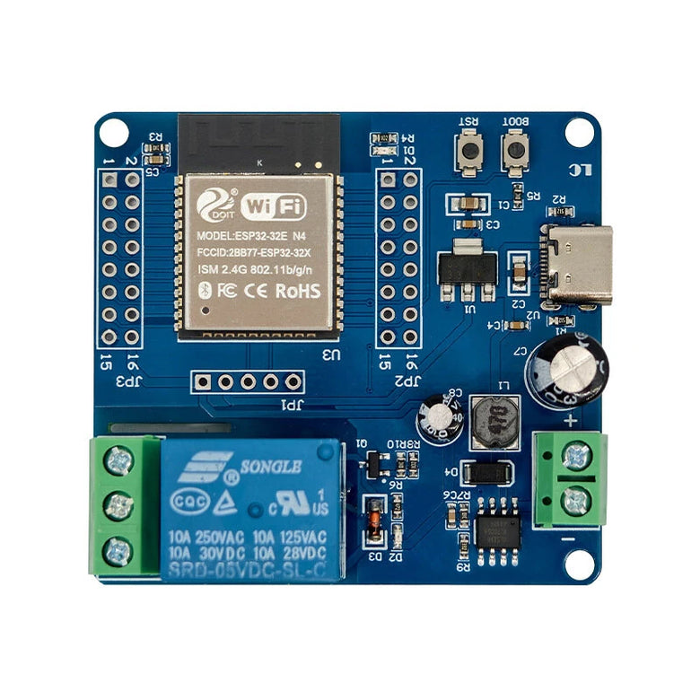 ESP32-C6 WiFi BT Development Board DC 5-60V Single Channel Relay Module Onboard Type-C Interface Switch Module