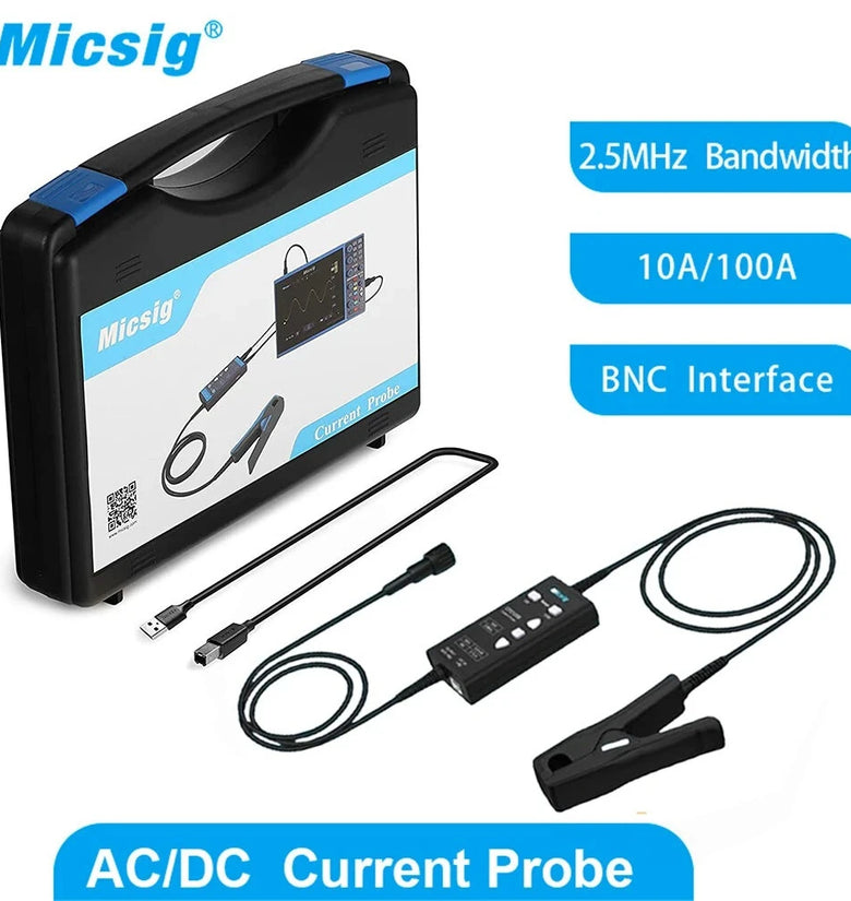 Micsig CP2100A AC DC Current Probe DC to 800KHz 10A 100A High Precision Signal Measurement CAT III 300V CAT II 600V Wide Bandwidth