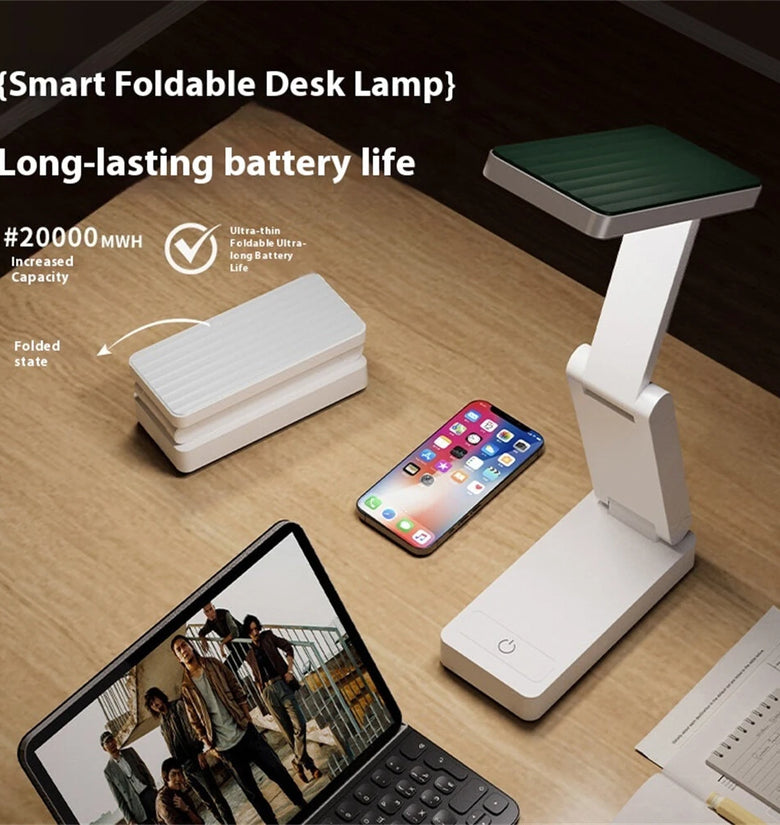 Elfeland Foldable Desk Lamp Dimmable Touch LED Night Light Portable USB Charging Reading Light Bedside