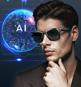 W610 AI Smart Glasses with HD Camera 8MP 32MP Interpolated WiFi bluetooth Call 3D Stereo Surround Sound Dual Noise Cancelling 35g IP65 Waterproof Smart Audio Glasses