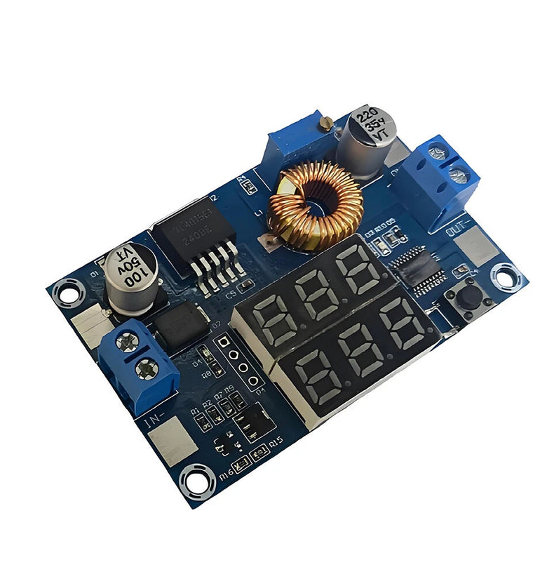 LM2596 XL4015 5A 3A Voltage Current Dual Digital Display Buck Converter 2.5-35V Input 1.25-35V Output High Efficiency Voltage Regulator Module