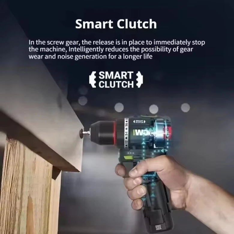 WORX WU135 Cordless Electric Drill 12V 50Nm 1800rpm Brushless Motor Smart Clutch 10mm Chuck Home Power Tool